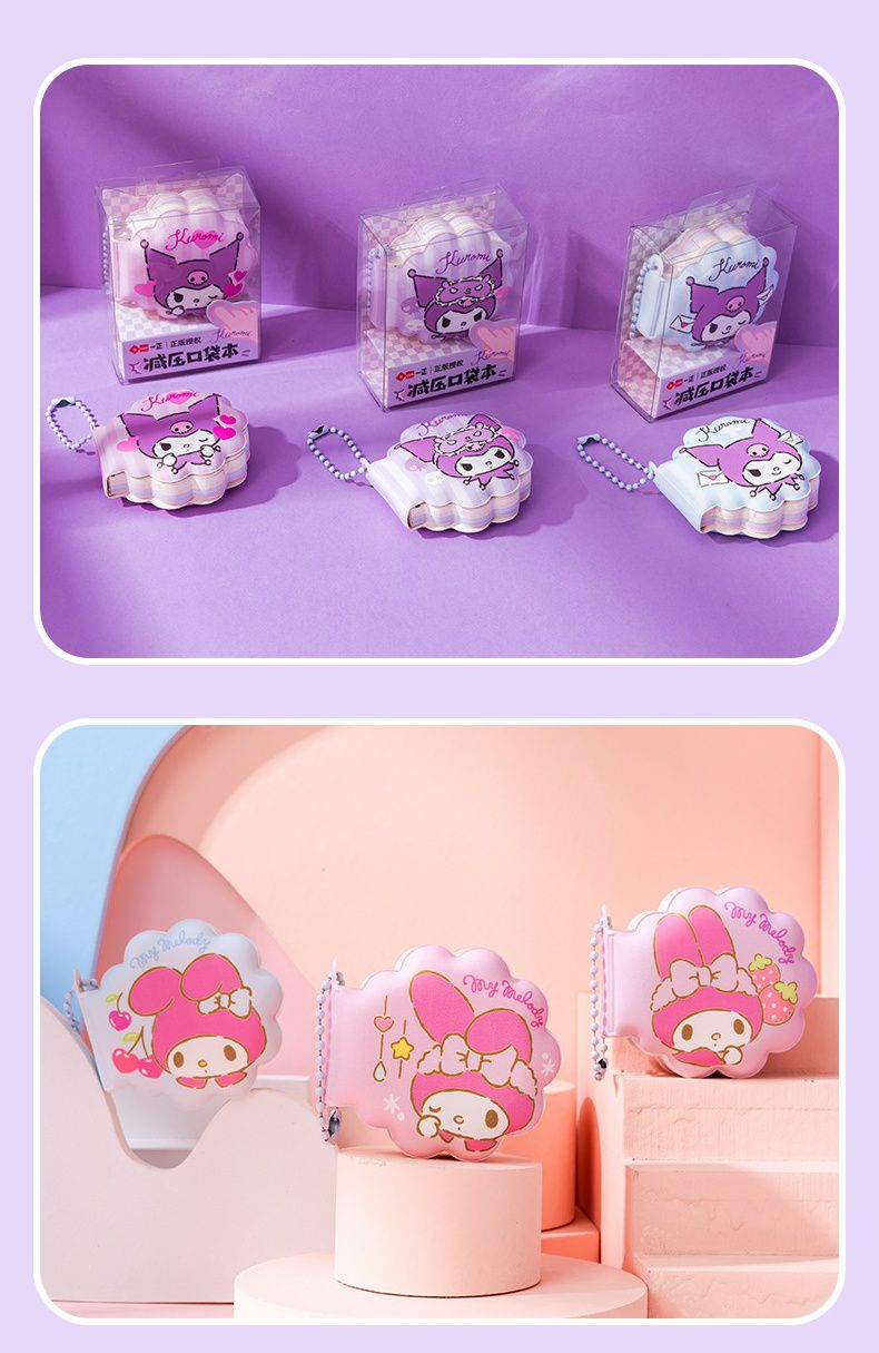 卡通減壓口袋筆記本-卡通人物美樂蒂 (5.3x5cm)-款式隨機