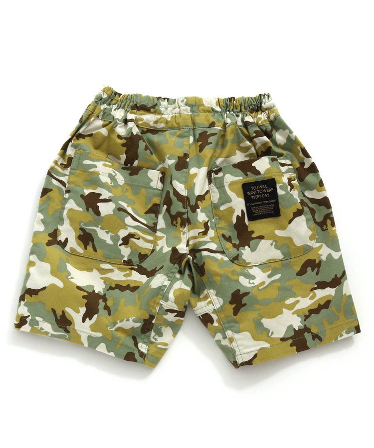 日本 BREEZE - 彩色標籤腰束口休閒短褲-軍綠