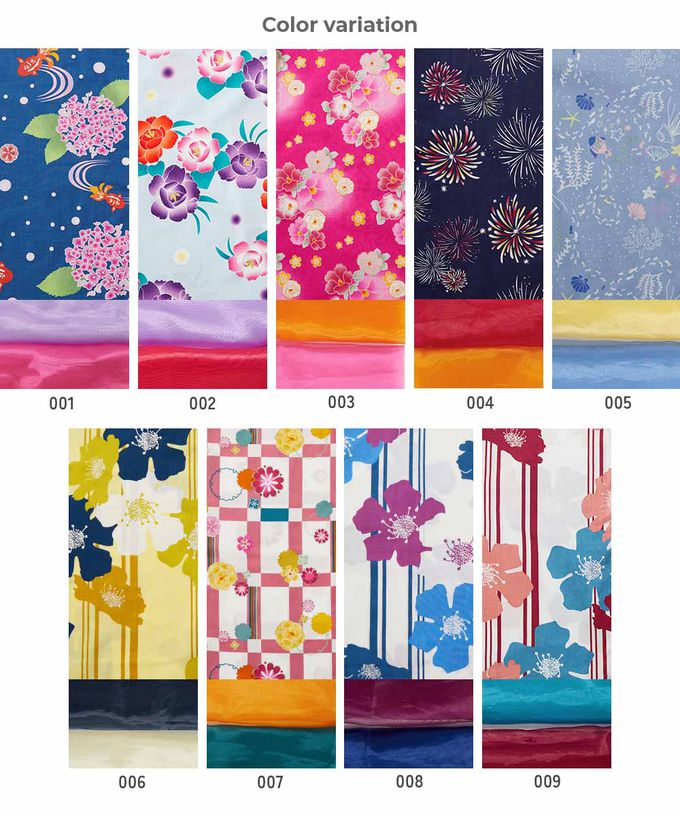 日本 devirock - 2way穿搭浴衣洋裝華麗4件組-海洋世界-淺紫