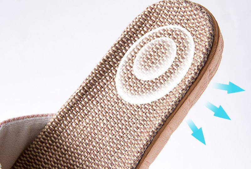 亞麻室內拖鞋-咖啡色