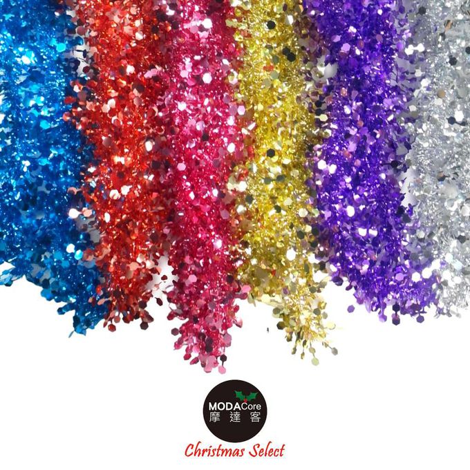 MODACore 摩達客 - 2米(200ccm) 4吋亮光鑽石金蔥彩條(3條一組-顏色隨機出貨) 可掛聖誕樹/門窗邊/牆沿/派對裝扮用