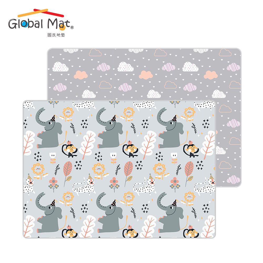 國民地墊 XPE 2CM 加厚雙面摺疊地墊 - 雲朵大象 D4-(雙面花色，共一片地墊)