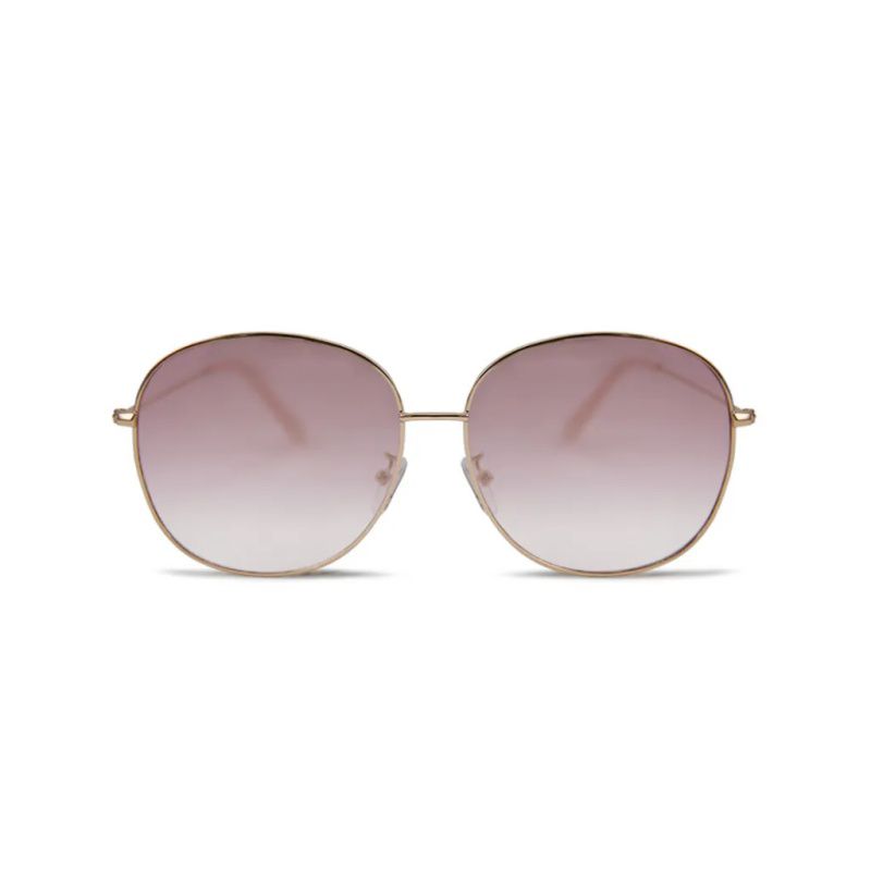 ALEGANT - 韓流復古典雅金邊初戀粉水銀漸層女神款墨鏡│UV400太陽眼鏡