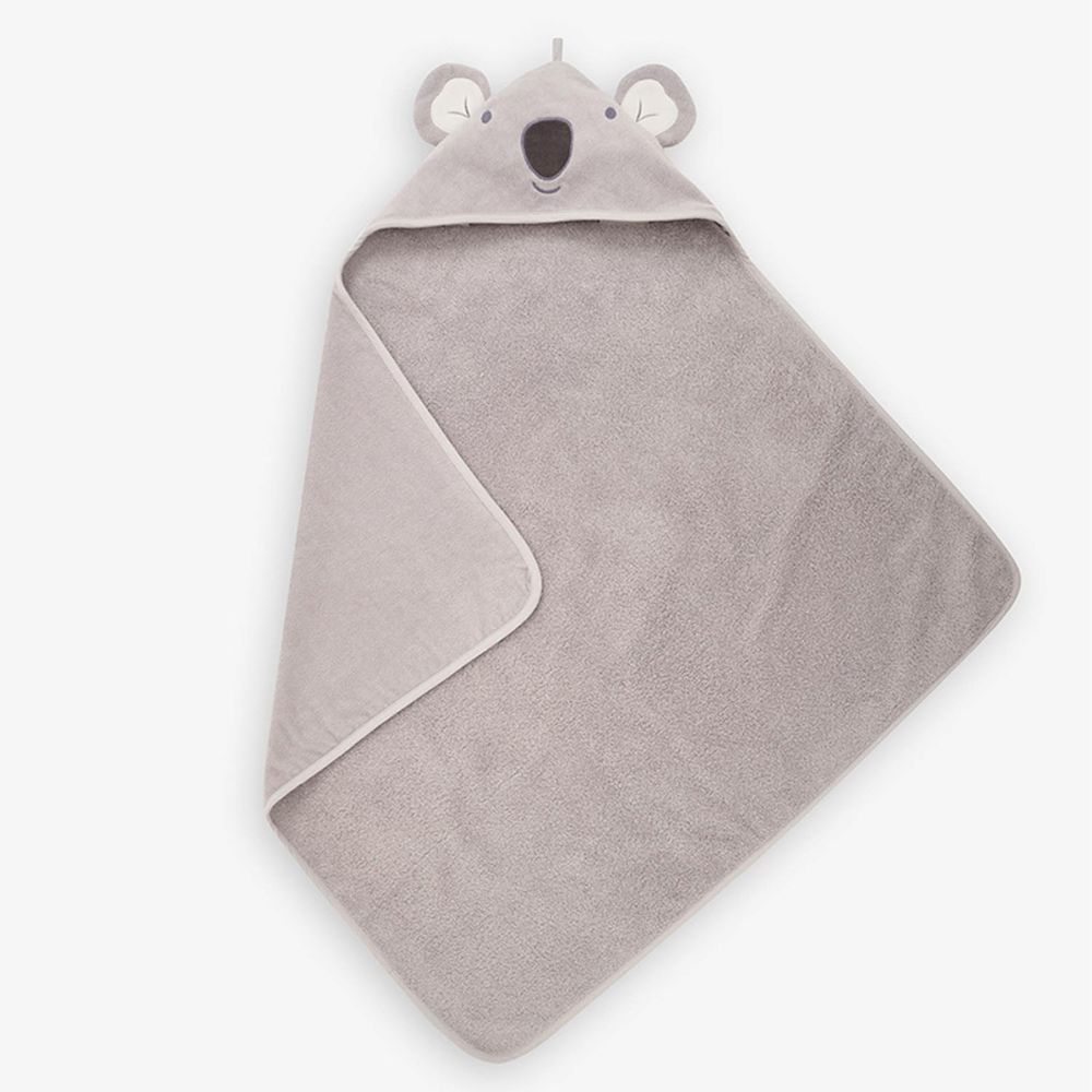 英國 JoJo Maman BeBe - 100%純棉動物造型連帽浴巾/包巾-無尾熊
