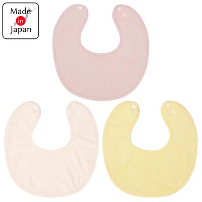 akachan honpo - 大圍兜3件組-毛巾布-粉紅色 (50~80cm)