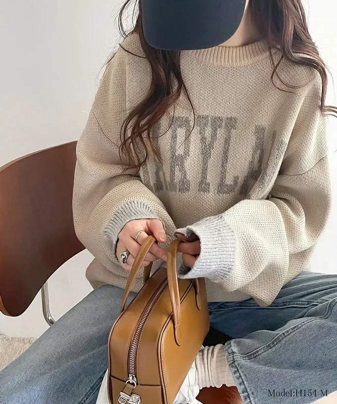 日本 Classical Elf - Java 前後2way袖配色厚針織上衣-海軍藍