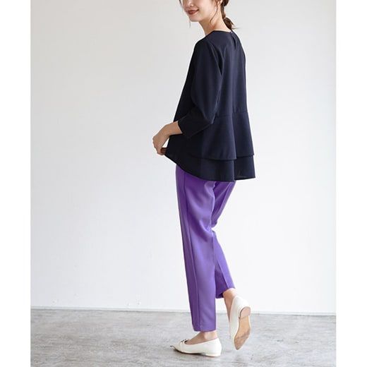 日本 Pierrot - 甜美層次荷葉擺長袖上衣-黑