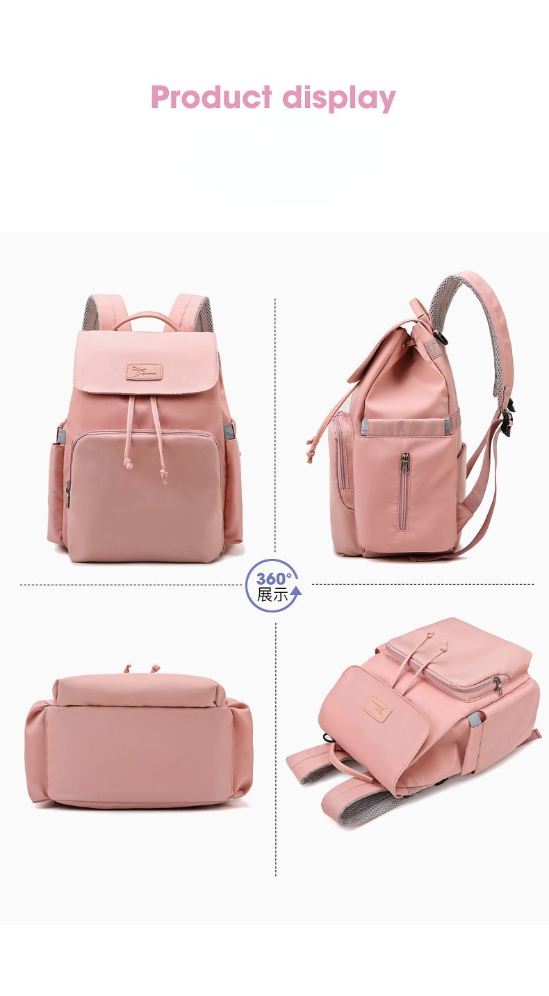 時尚多功能乾濕分離媽媽包/後背包-抽繩款-黑色 (40x34x19cm)