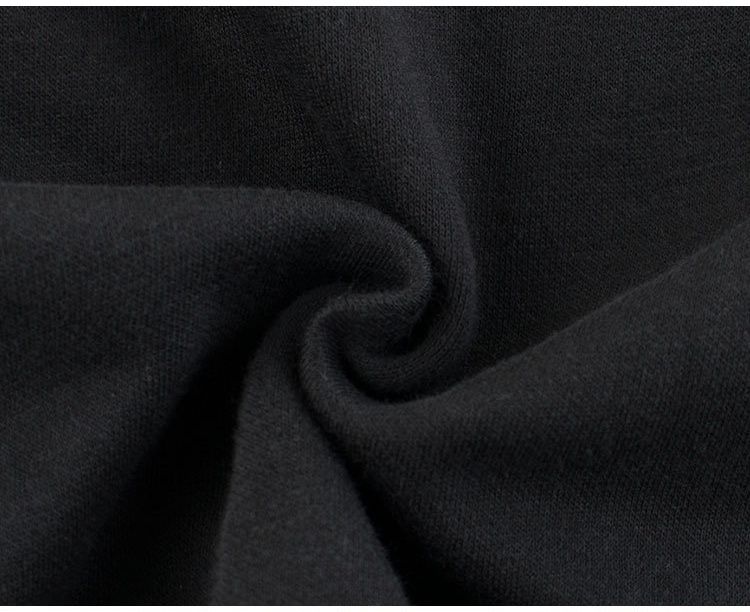 加絨棉質圓領長袖上衣/大學T-恐龍-黑色