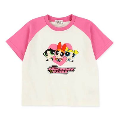 日本西松屋 - 飛天小女警印花短袖上衣-白