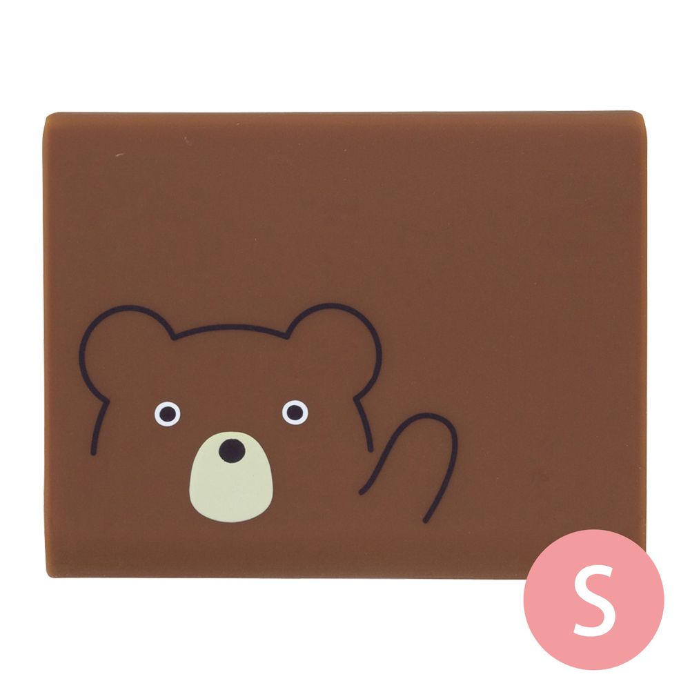 日本文具 LIHIT - 便條紙收納盒(附便條紙)-棕熊 (S(長條*2))