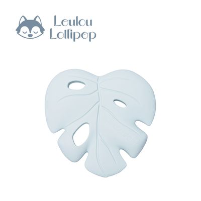 Loulou Lollipop - 可愛造型矽膠固齒器-粉藍色龜背芋