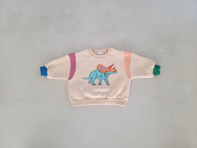 韓國 Mimico - (內磨毛)角龍圖印大學T-綠