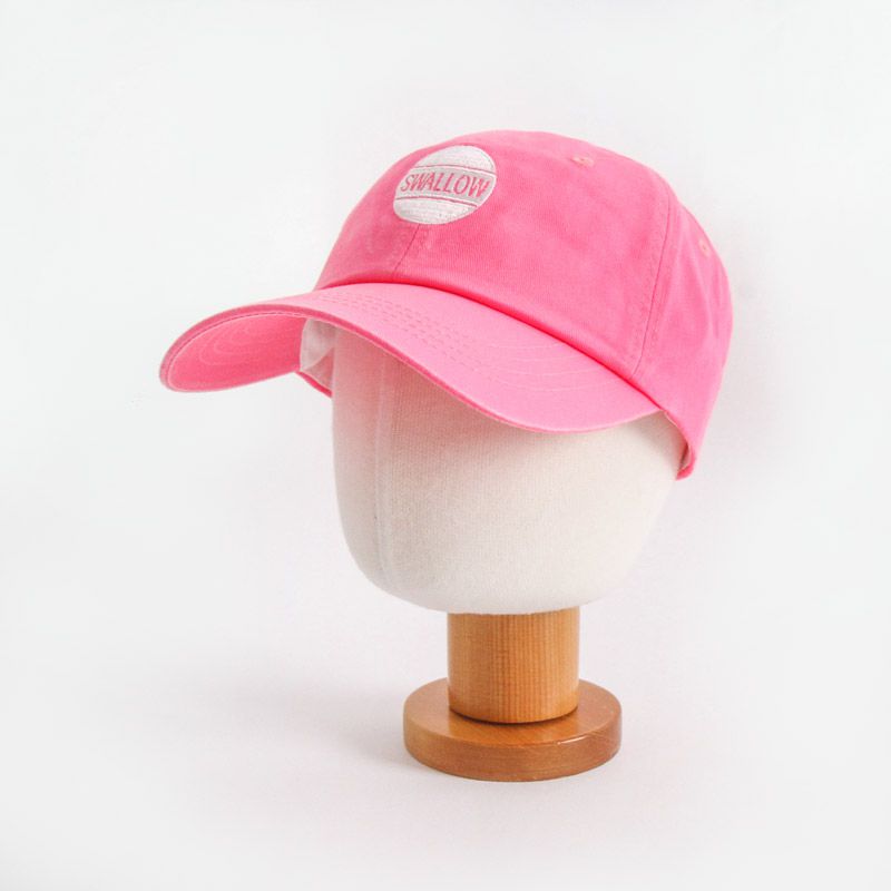 韓國 Babyblee - 字母徽章純色棒球帽-杏 (頭圍：51-55cm)