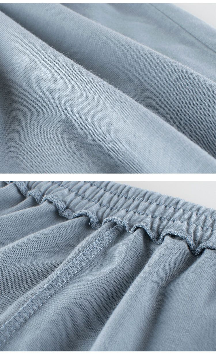 純棉腰鬆緊休閒五分褲-軍綠色