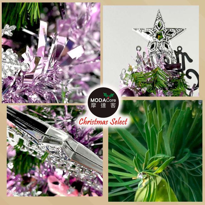 MODACore 摩達客 - 摩達客耶誕-2尺/2呎(60cm)特仕幸福型裝飾綠色聖誕樹 (燦爛粉紅銀系全套飾品)超值組不含燈/本島免運費