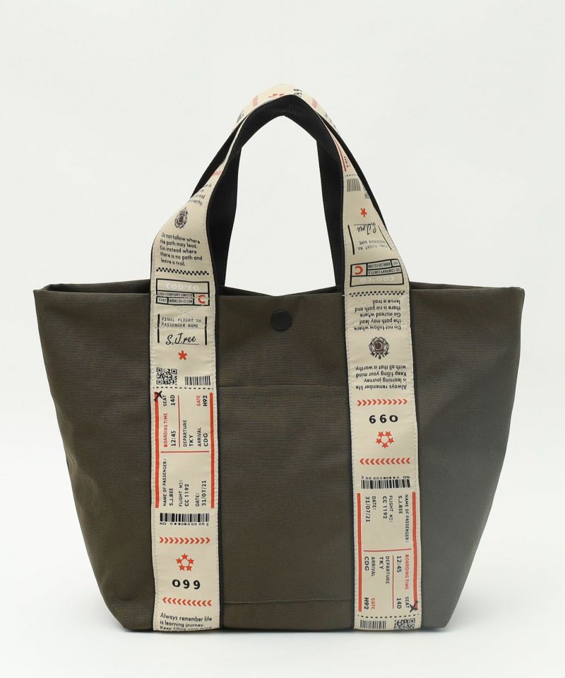 日本 COOCO - 尼龍印花粗帶手提包/托特包-黃 (W24*H26*D14cm)