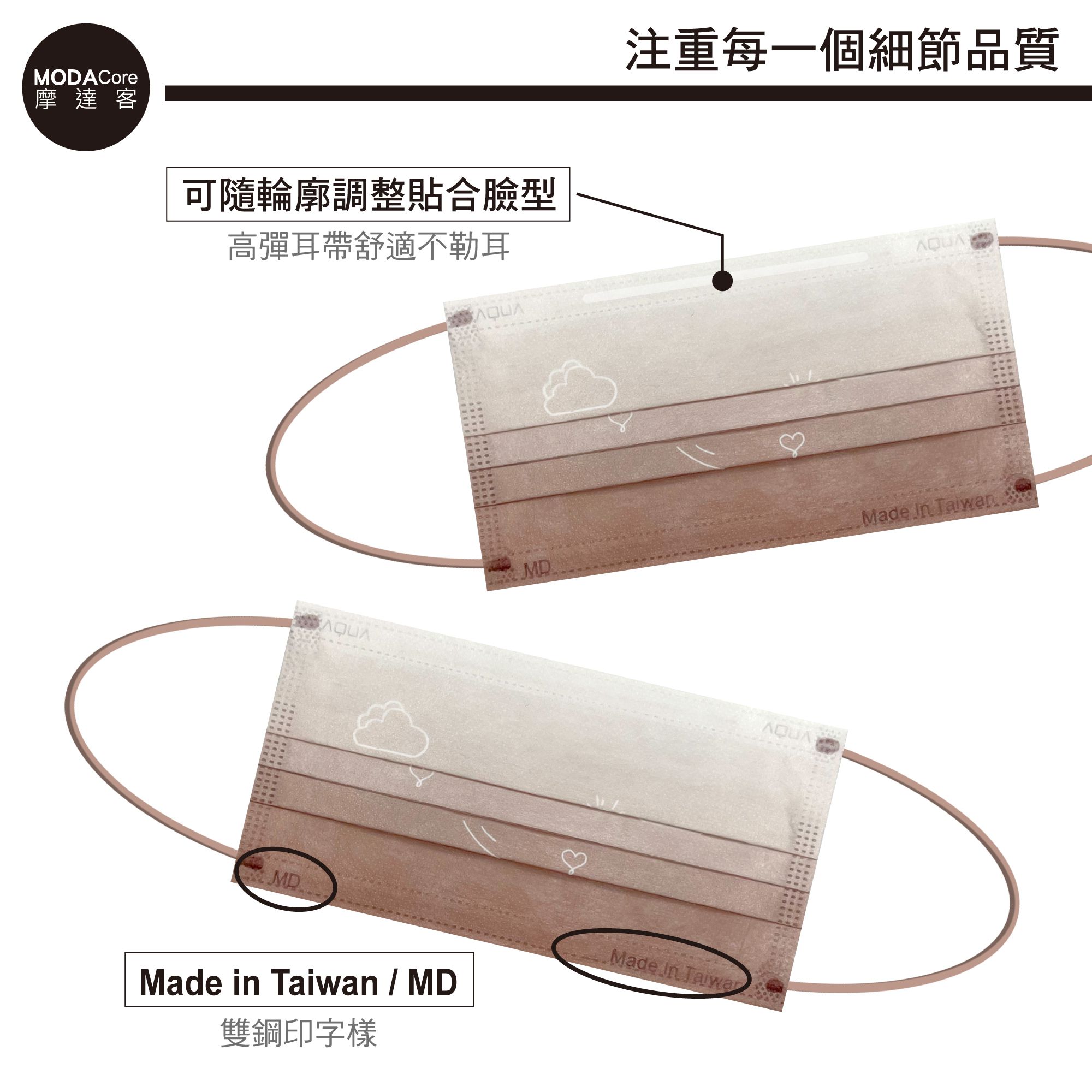 MODACore 摩達客 - 水舞醫用口罩-MIT+MD雙鋼印-遇漸系列-萌芽、盼望-2盒組(30入/盒)