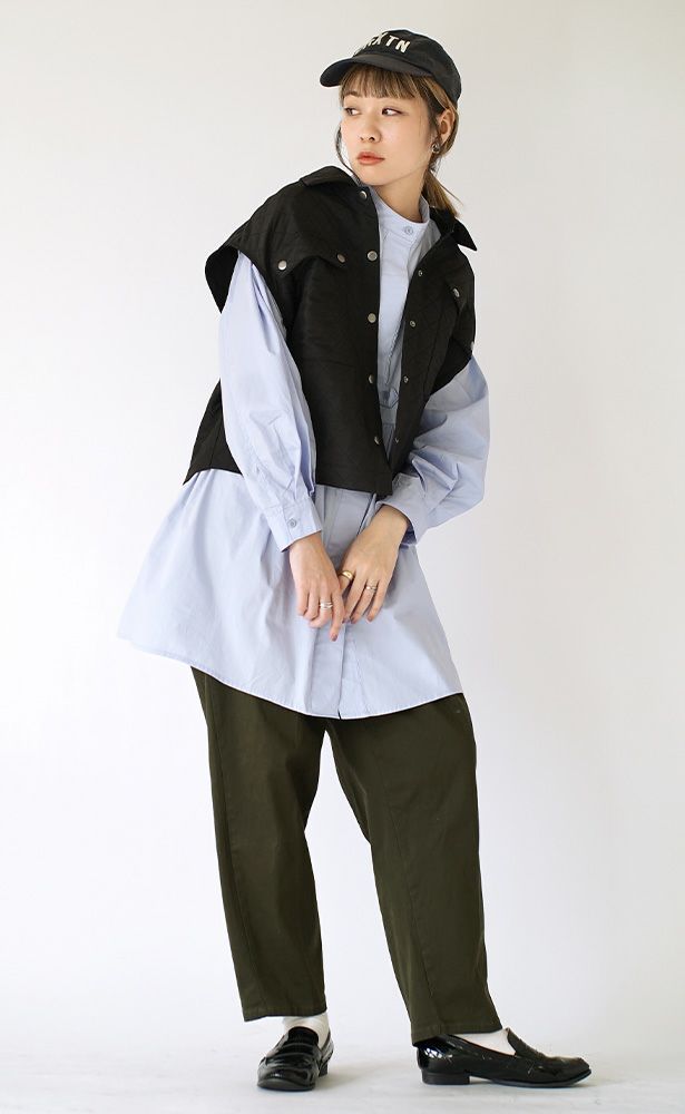 日本 zootie - 絎縫率性多口袋穿搭背心-米白