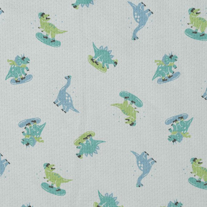 akachan honpo - 長袖家居服 穿衣練習-套頭式 恐龍滑雪板-綠色