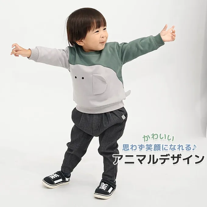 日本 ZOOLAND - 裏起毛 可愛立體動物長袖上衣-兔子-玫瑰粉