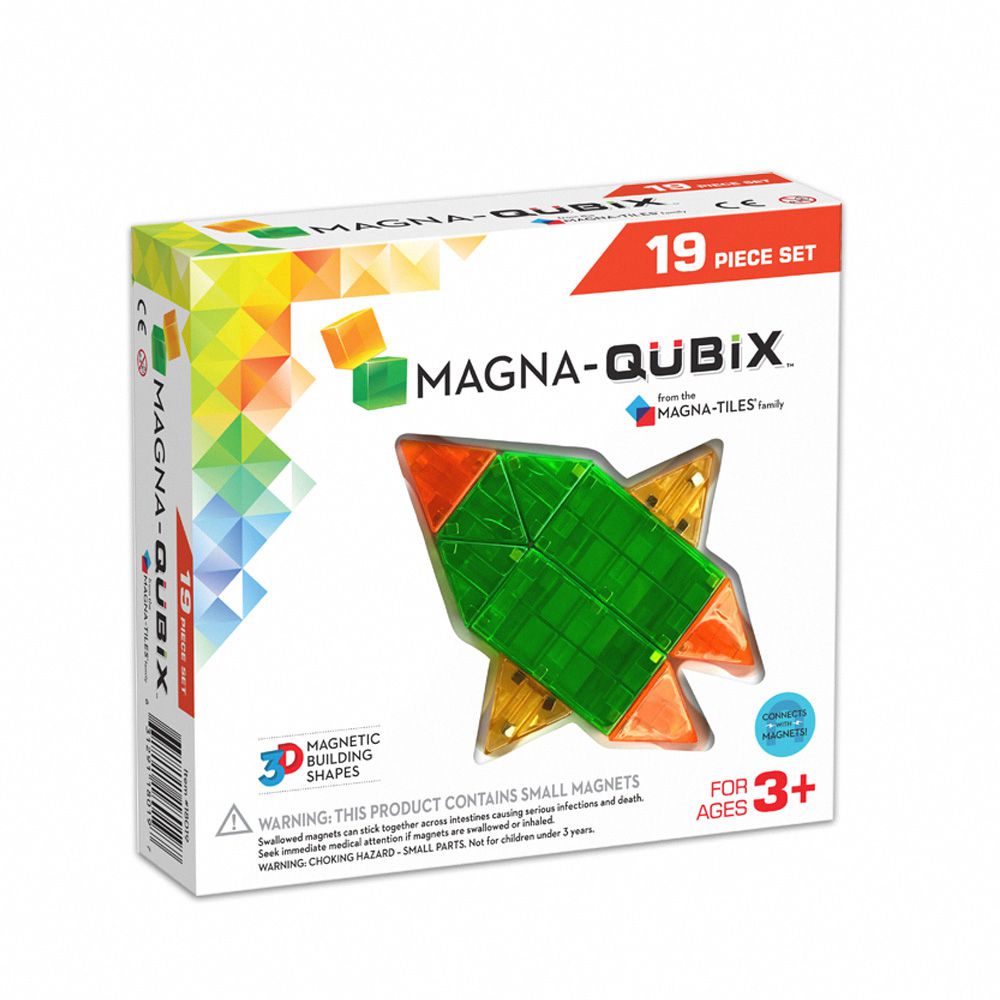Magna-Qubix® - 磁力積木19片(3D立體錐柱狀)