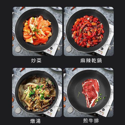 316不鏽鋼蜂巢湯鍋/內外不沾鍋/雙耳帶玻璃蓋/附雙向導流口-30cm