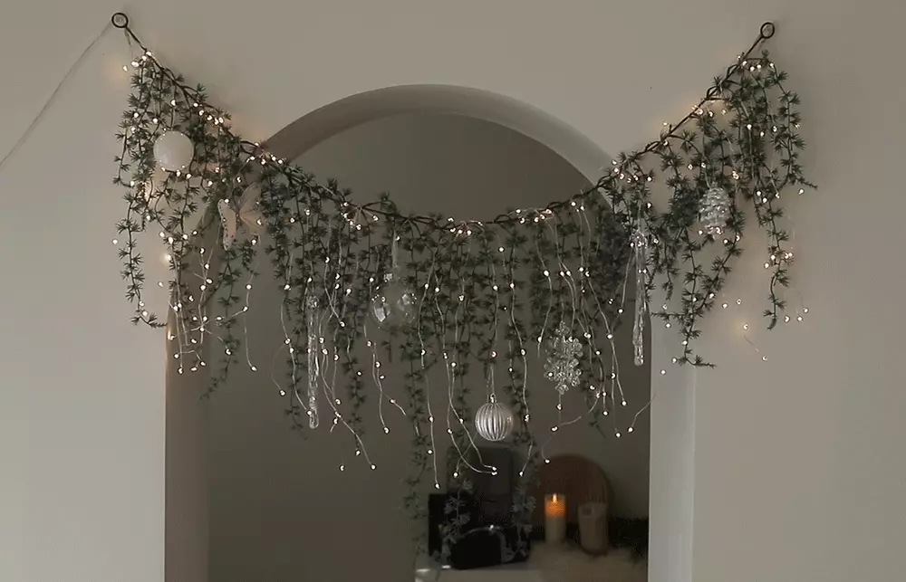 韓國 Bebe Deco - DIY聖誕樹/聖誕樹藤壁飾燈-銀白世界 (180cm)