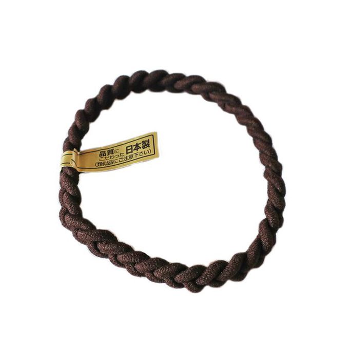 日本 Melody Accessory - 日本製 專利耐用麻花編織髮圈(5入組)-黑灰