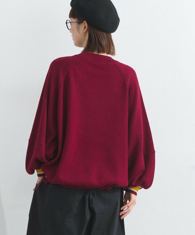 日本 Lupilien - 明亮撞色學院風抽繩針織上衣-灰