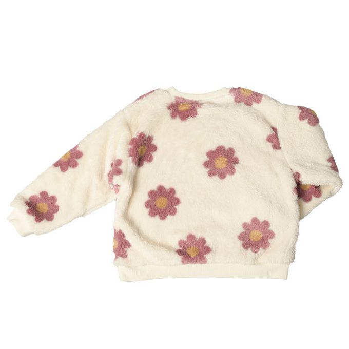 akachan honpo - 長袖休閒上衣-滿版圖案 起絨-象牙白色