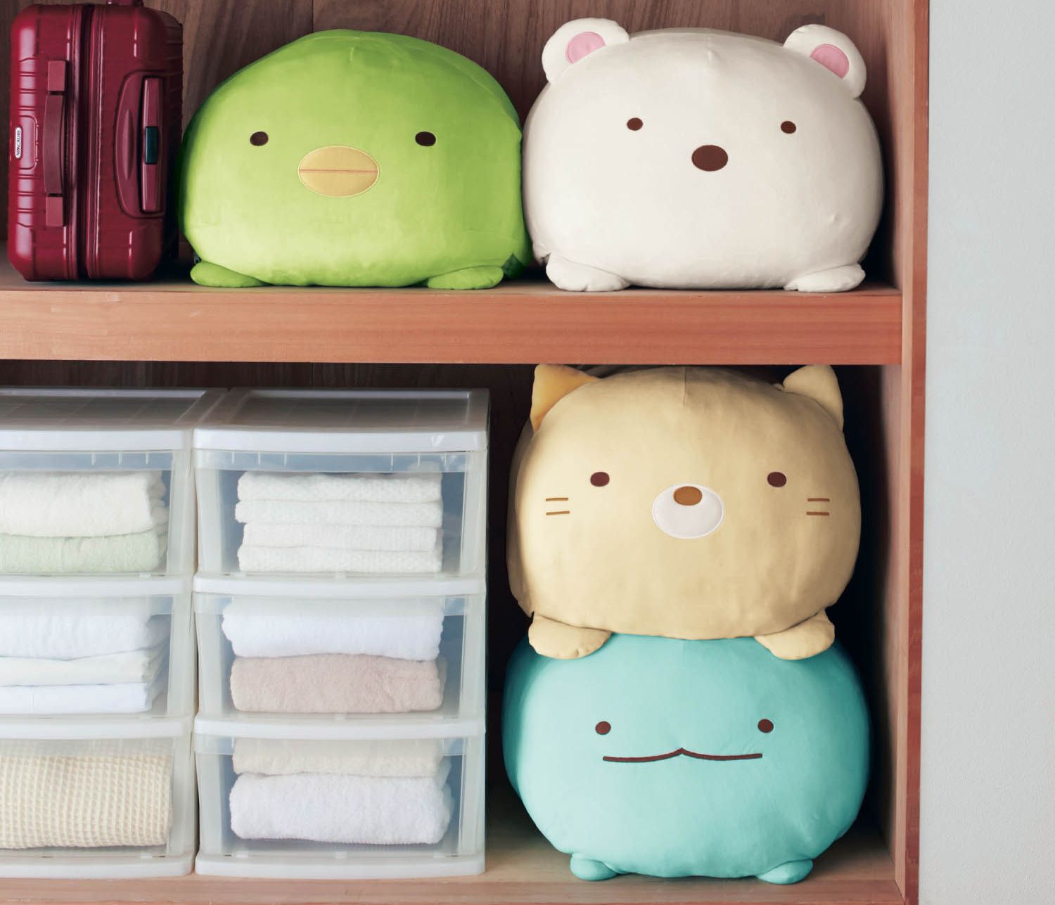 日本千趣會 - 角落生物 多功能棉被衣物收納袋/抱枕/椅墊-偽蜥蜴 (33x52x62cm)