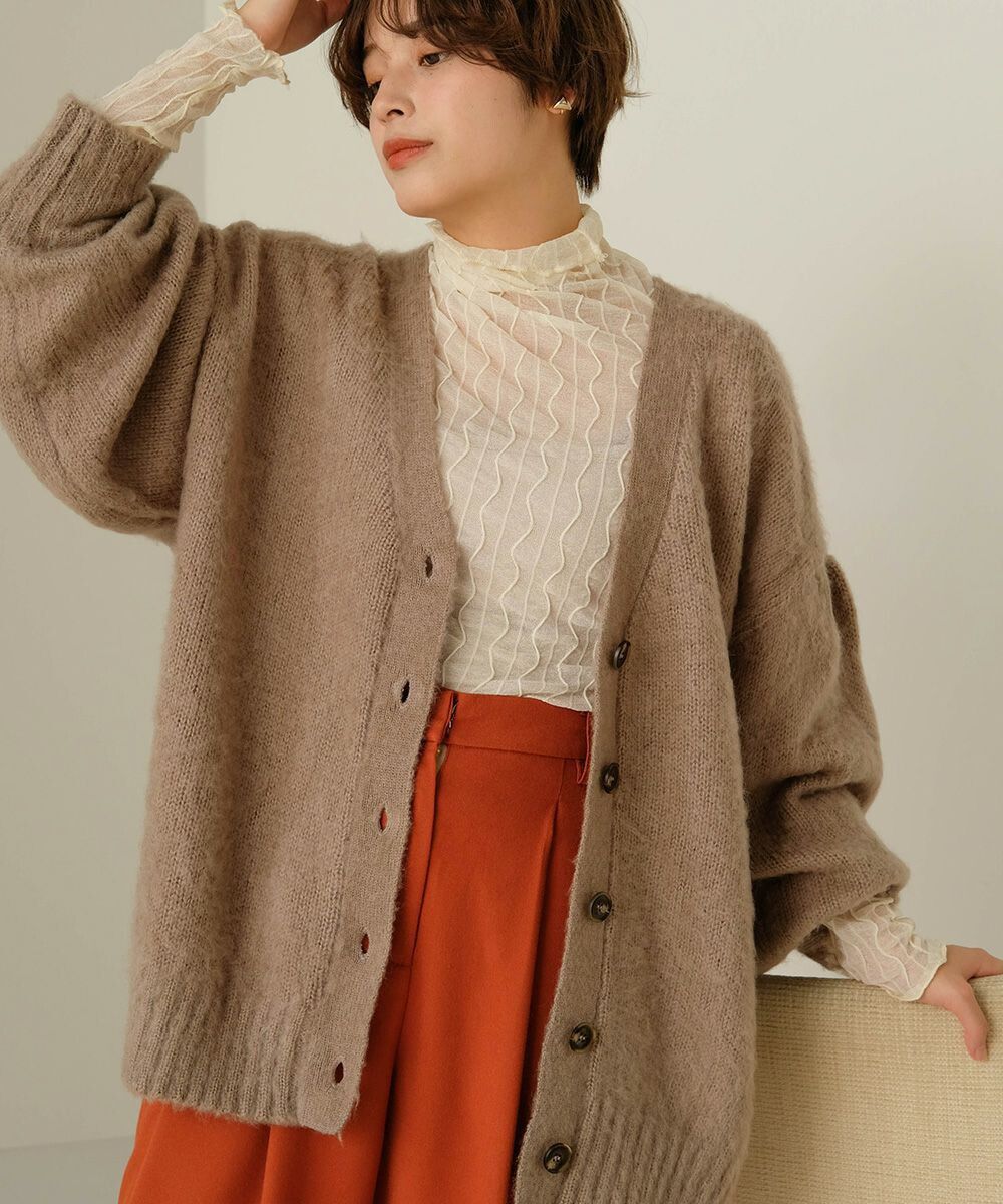 日本 Bou Jeloud - 2way兩穿寬鬆長版針織外套/上衣-磚橘
