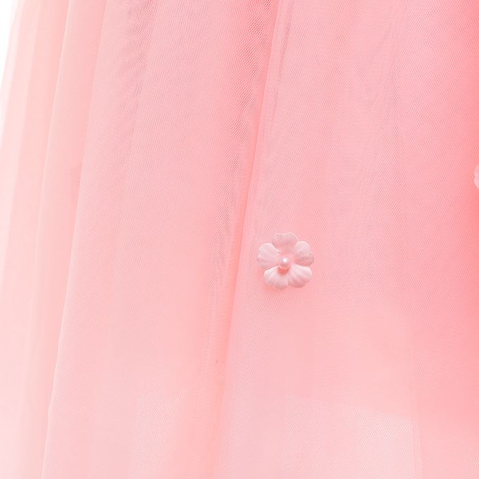 love, charlotte - 粉嫩繡花露背大蝴蝶結小禮服-粉紅色