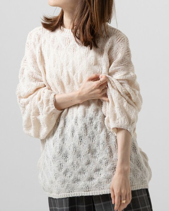 日本 gleam - 柔軟微透蓬鬆馬海毛針織上衣-寶貝藍