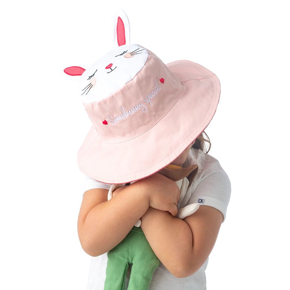 加拿大 flapjackkids - 雙面防風遮陽帽/防曬帽-兔子/小鹿 (2y-4y)