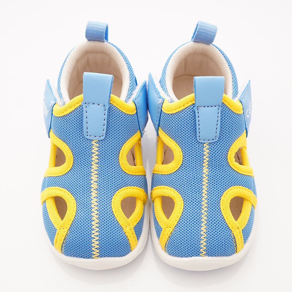 日本 Combi - 機能童鞋/學步鞋-護趾透氣學步涼鞋(寶寶段)-藍