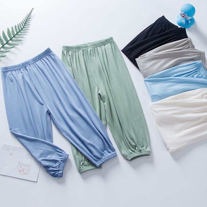 素色莫代爾透氣防蚊褲/空調褲-綠色