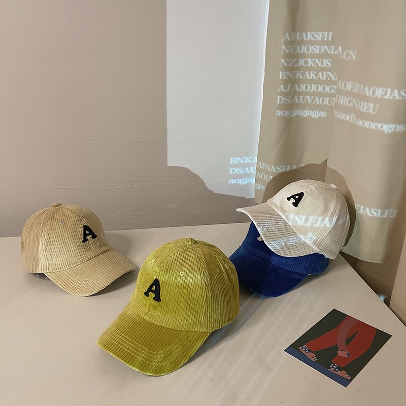 燈芯絨鴨舌帽-黃色 (帽圍52-54CM/建議年齡3-10歲)