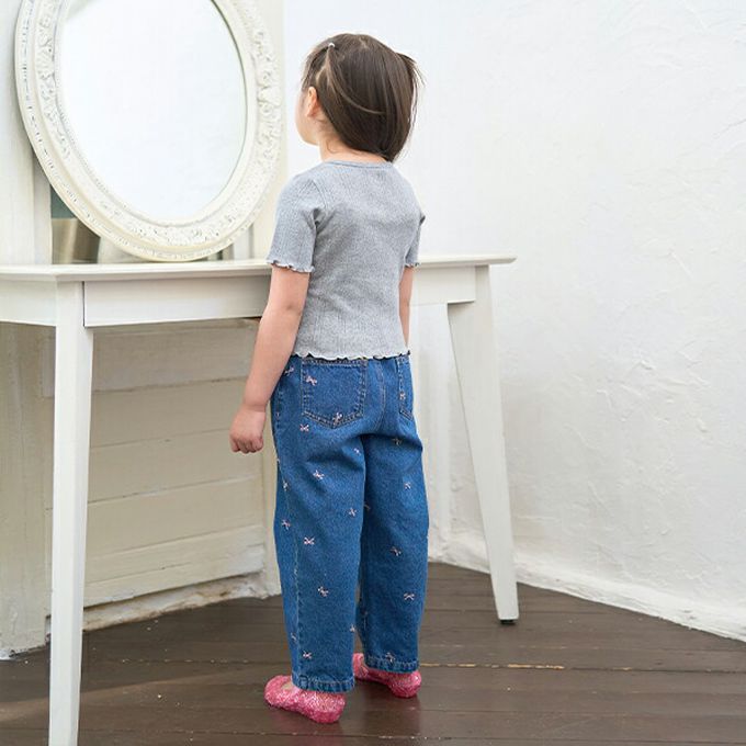 日本 Lycee mine - 可愛女孩蝴蝶結針織短袖上衣-灰