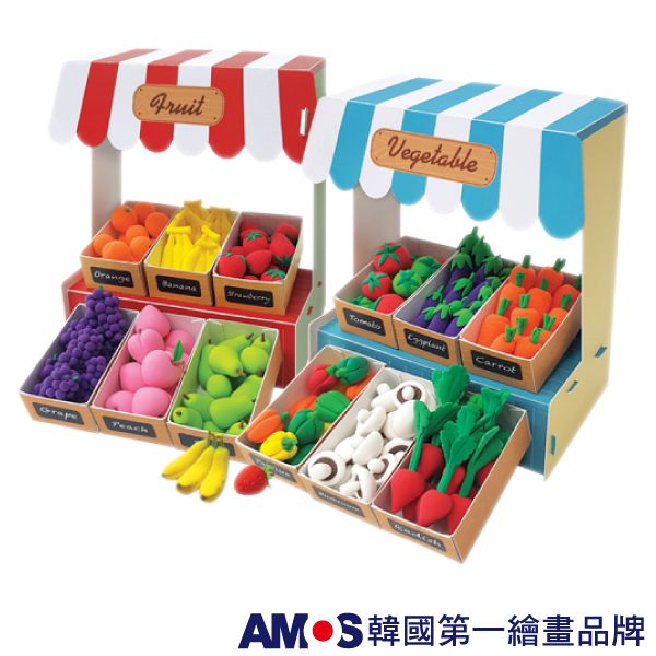 韓國 AMOS - 6色蔬菜水果攤DIY超輕黏土