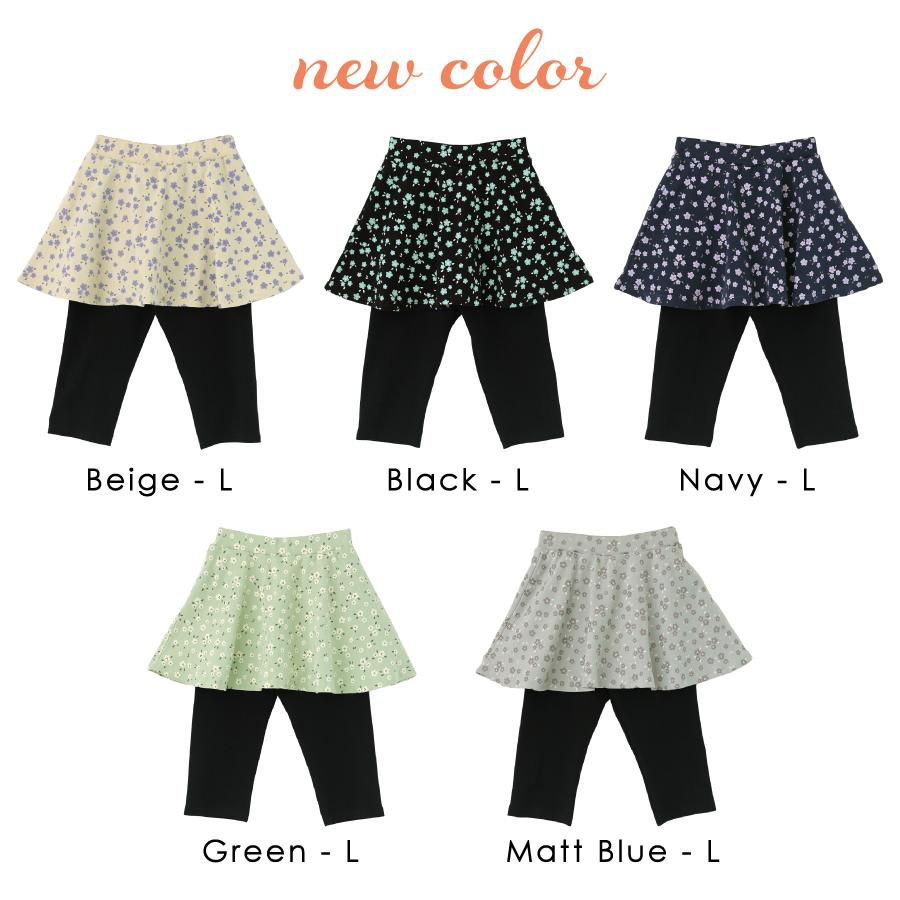 日本 evercloset - 百搭印花內搭褲裙(六分丈)-粉底條紋