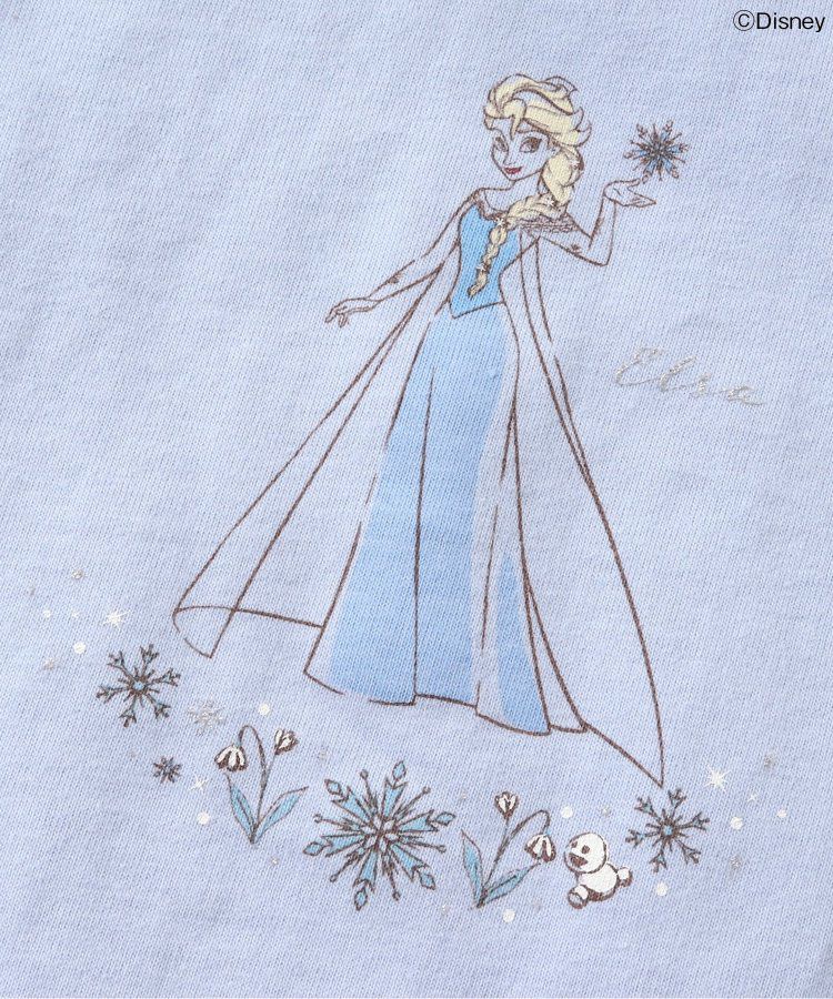 日本 apres les cours - 迪士尼 公主蕾絲澎澎短袖上衣-冰雪奇緣-水藍