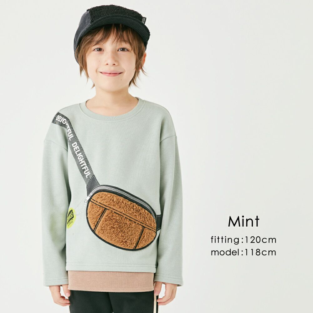 日本 evercloset - 絨毛小包裏起毛長袖上衣-象牙白