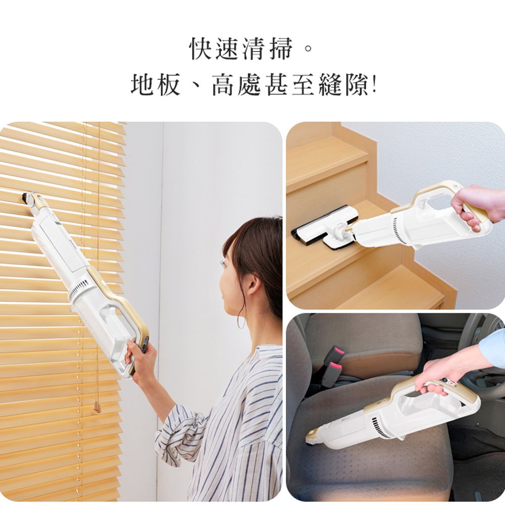 日本 IRIS OHYAMA - 輕鬆掃偵測灰塵無線吸塵器 IC-SLDCP6-金色