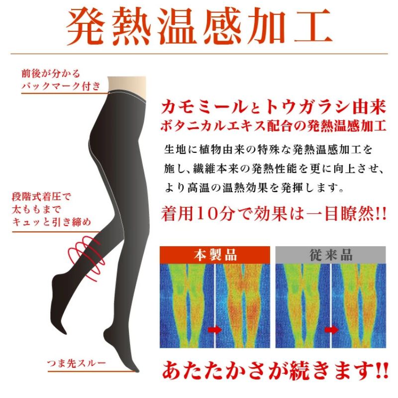 日本女裝代購 - 日本製 80丹保暖發熱褲襪-黑色