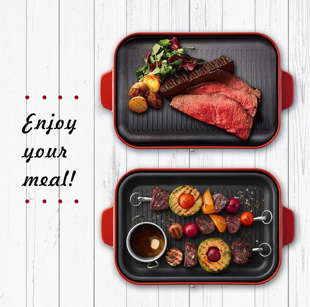 日本 BRUNO - 多功能電烤盤專用配件 燒烤波紋煎盤