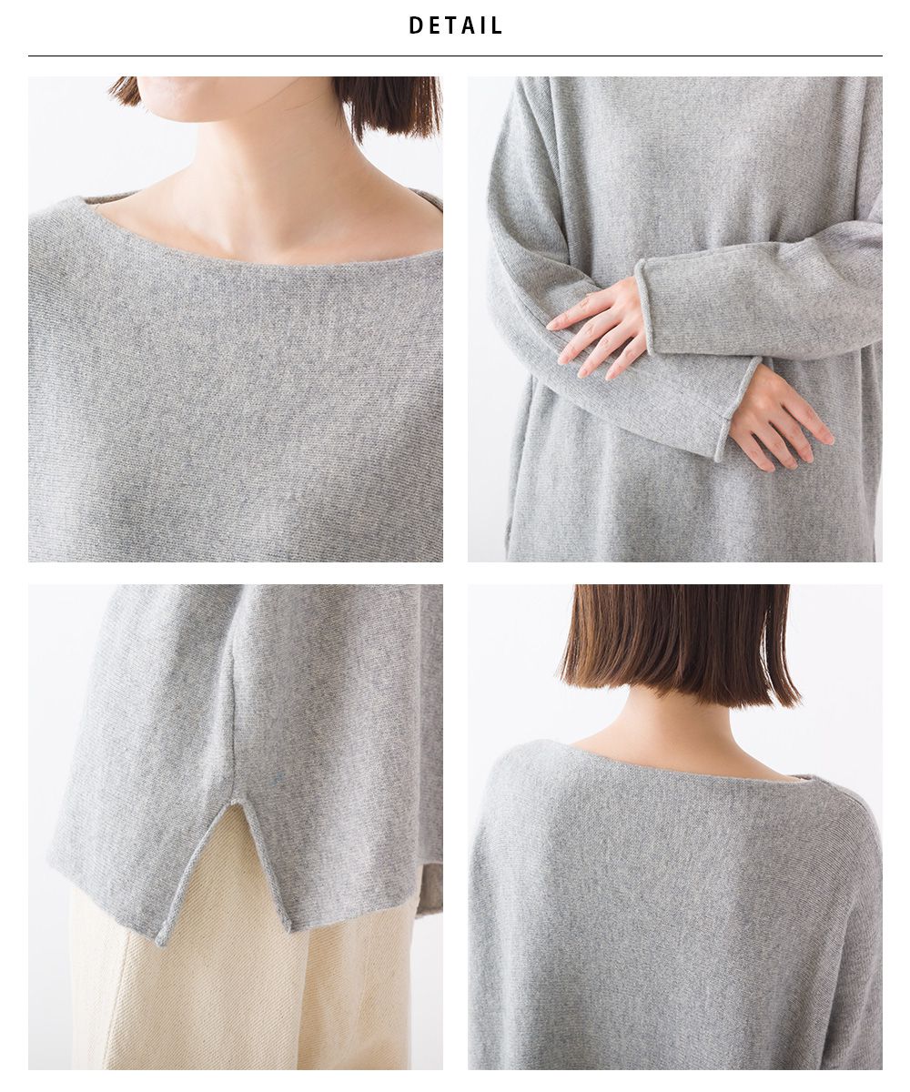 日本 OMNES - 50%羊毛顯瘦船領針織毛衣-海軍藍