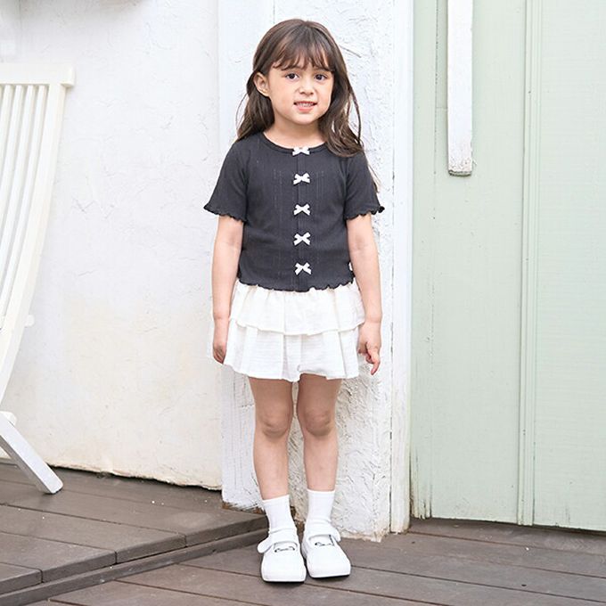 日本 Lycee mine - 澎澎荷葉邊皺褶褲裙-白