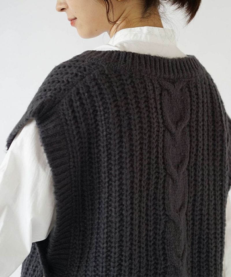 日本 zootie - V領畝編針織背心-灰卡其